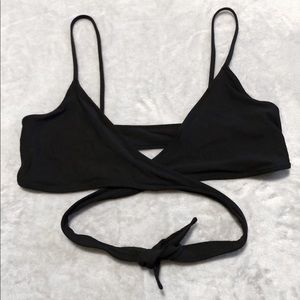 LSpace black bikini wrap top large